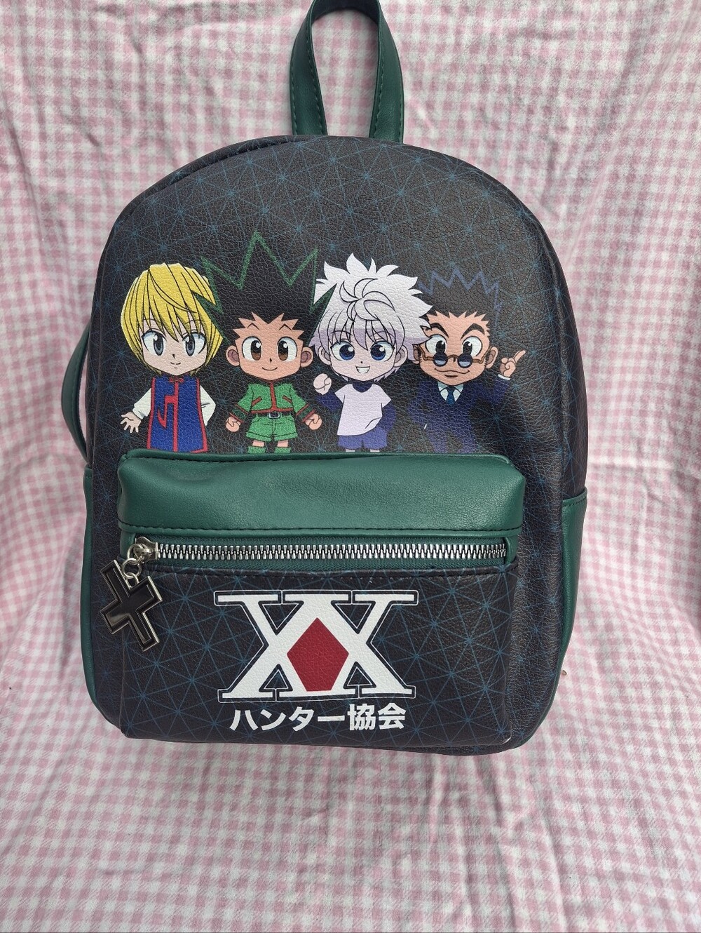 Anime Character Green Accent Mini Backpack - Hunter X Style